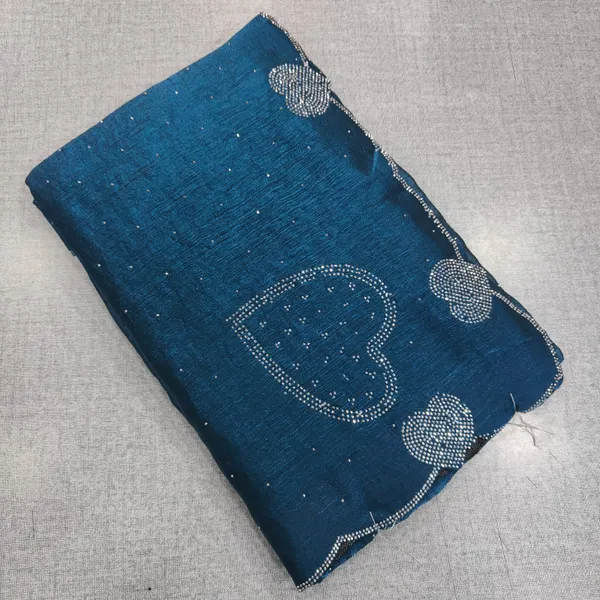 Fendy space silk saree with heart Stone work | SR239